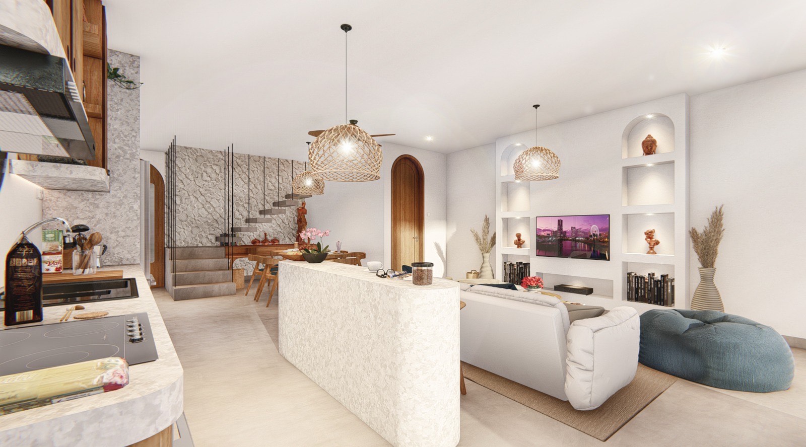 Villa Bliss sophisticated living space with contemporary design
