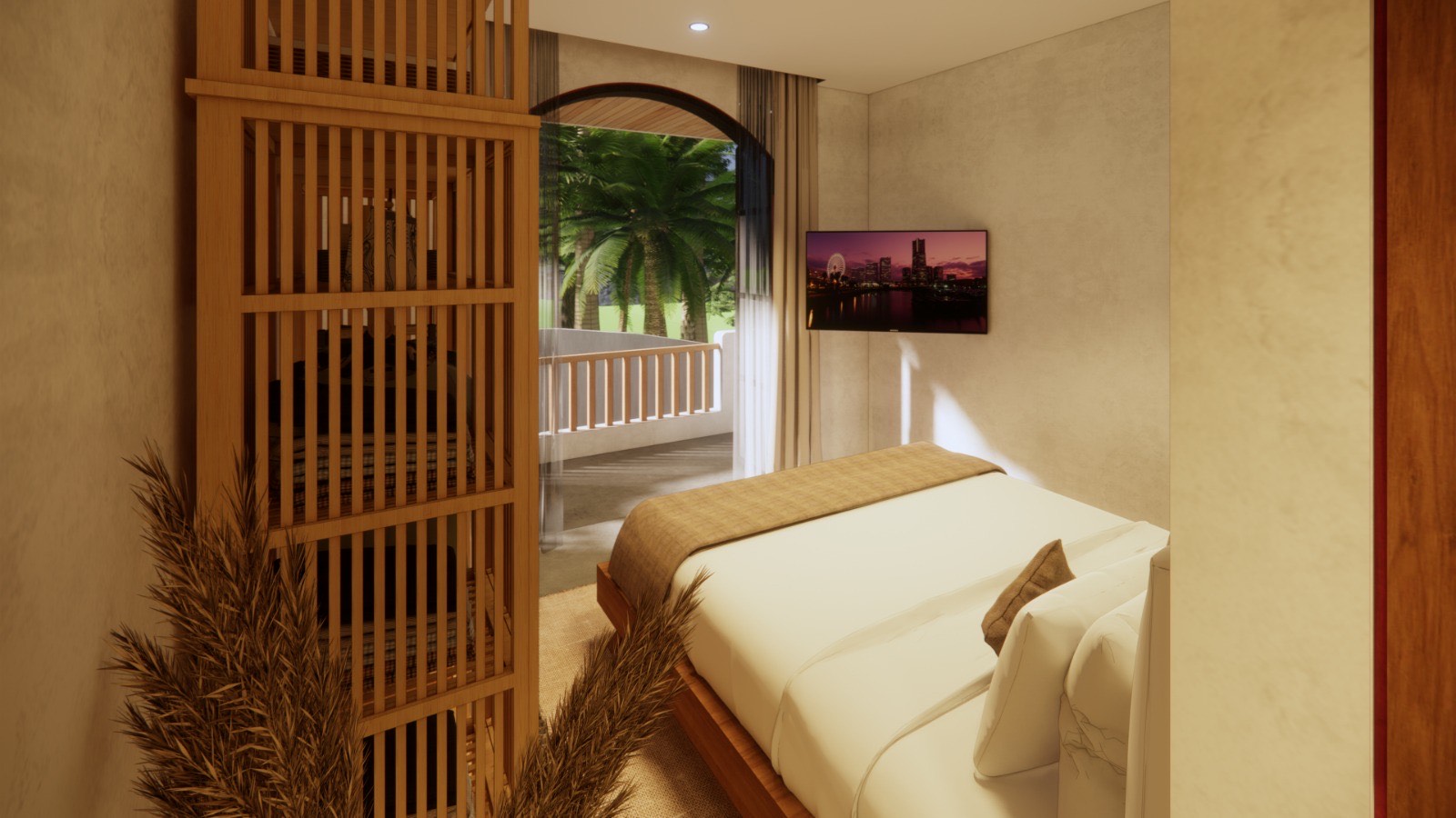 Villa Harmony master bedroom with serene natural lighting