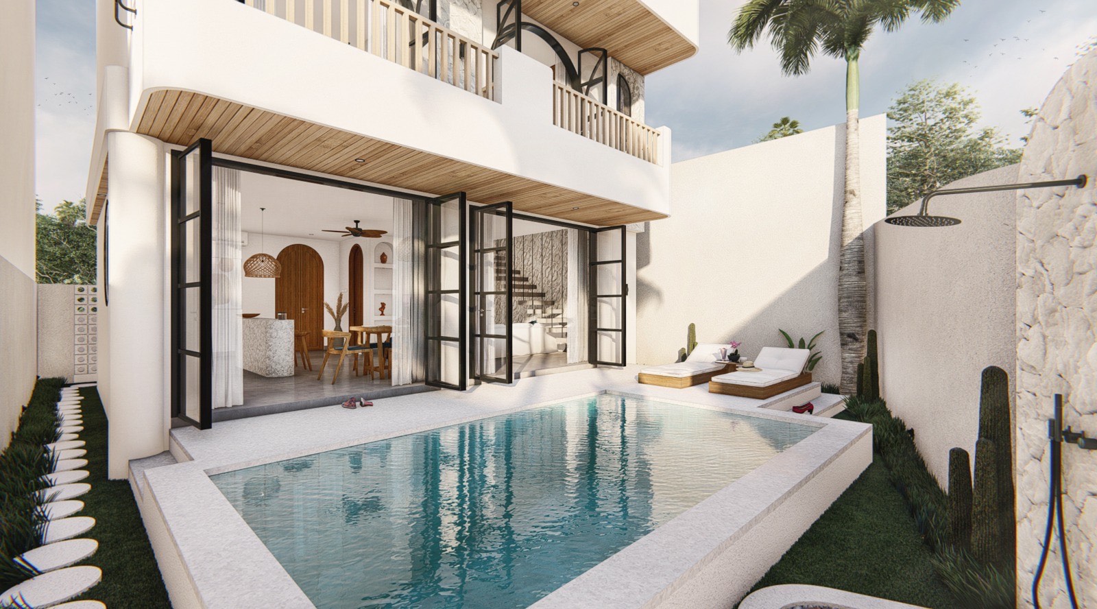 Villa Serenity garden with tropical landscaping and private pool, Ungasan Bali